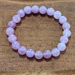 Kunsite Chalcedony Lapis Lazuli Beads Bracelets For Women Men Stretch 6.5 inches